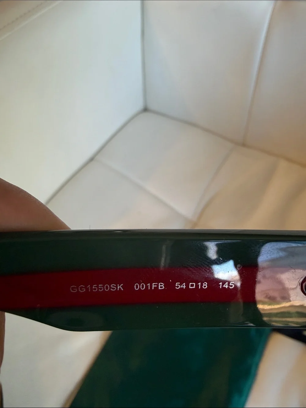 Gucci Green Frame with Red Stripe and Gold GG  Sunglasses